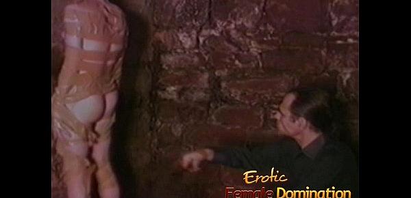  Totally helpless blonde dominated and humiliated in a moldy basement-6